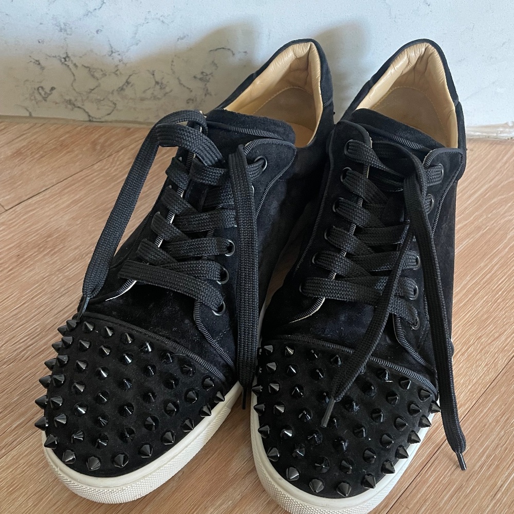 Christian Louboutin Black Studded Sneakers